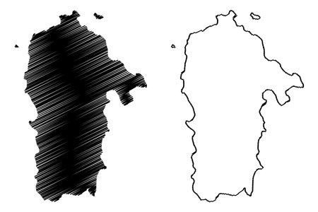 Sabi or Trotter Island (Republic of the Union of Myanmar, Burma, Mergui, Myeik Archipelago, Indian Ocean) map vector illustration, scribble sketch Sabi Kyun mapのイラスト素材