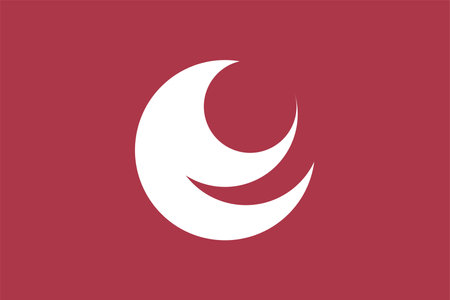 Flag of Hiroshima Prefecture (Japan) vector, white and burgundyのイラスト素材