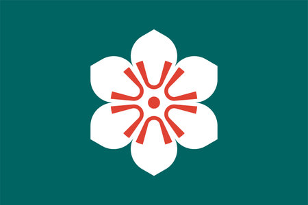 Flag of Saga Prefecture (Japan) vector, blossom of the camphor treeのイラスト素材