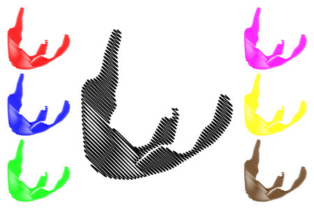 St. Francois island (Republic of Seychelles, Indian Ocean, Outer Islands) map vector illustration, scribble sketch St. FranÃ§ois Atoll mapのイラスト素材