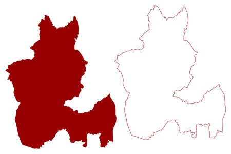Metropolitan borough of Dudley (United Kingdom of Great Britain and Northern Ireland, Metropolitan and ceremonial county West Midlands, England) map vector illustration, scribble sketch mapのイラスト素材
