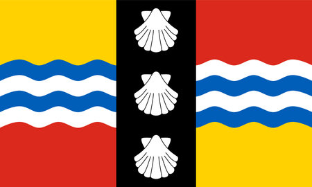 Flag of Bedfordshire Ceremonial county (England, United Kingdom of Great Britain and Northern Ireland, uk, Beds)のイラスト素材