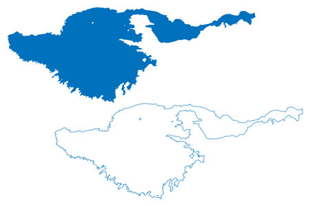 Lake Chott el Djerid (Africa, Republic of Tunisia) map vector illustration, scribble sketch Chott el Fejej, Fedjedj or Fejaj mapのイラスト素材