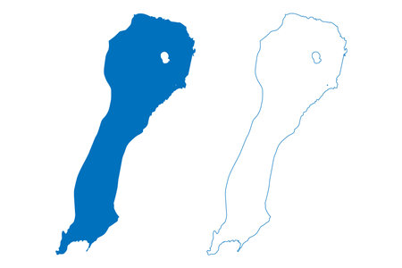 Lake Logipi (Africa, Republic of Kenya) map vector illustration, scribble sketch mapのイラスト素材