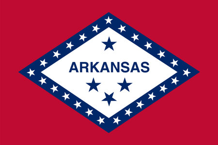 Flag of Arkansas state (United States of America, U.S.A. or USA, North America)のイラスト素材
