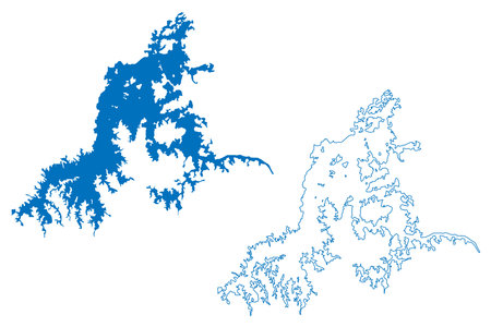 Lake Gatun (Republic of Panama, central america) map vector illustration, scribble sketch Lago GatÃºn mapのイラスト素材
