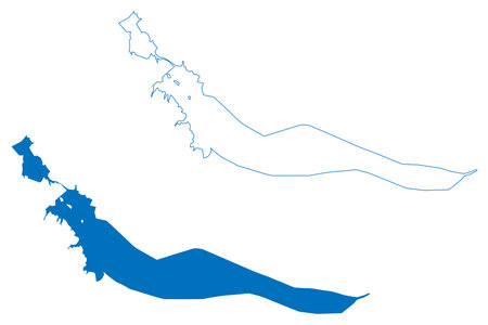 Lake Painted Rock Reservoir (United States of America, North America, us, usa, Arizona) map vector illustration, scribble sketch Painted Rock Dam mapのイラスト素材