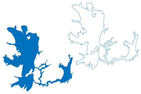Lake Strawberry Reservoir (United States of America, North America, us, usa, Utah) map vector illustration, scribble sketch Soldier Creek Dam mapのイラスト素材