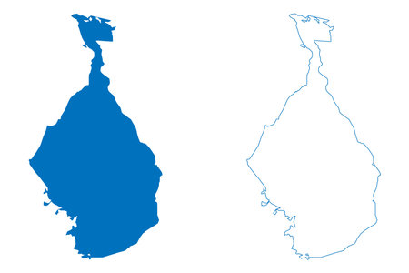 Lake Maracaibo (South America, Bolivarian Republic of Venezuela) map vector illustration, scribble sketch Lago de Coquivacoa mapのイラスト素材