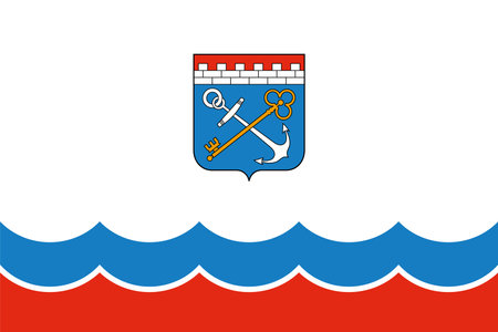 Flag of Leningrad Oblast (Russian Federation, Russia)のイラスト素材