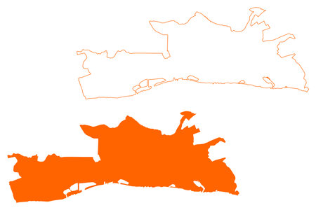 Neder-Betuwe municipality (Kingdom of the Netherlands, Holland, Gelderland or Guelders province) map vector illustration, scribble sketch Neder Betuwe mapのイラスト素材