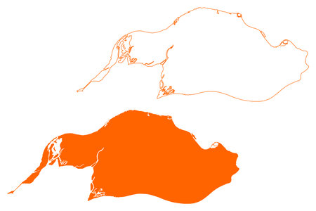 Altena municipality (Kingdom of the Netherlands, Holland, North Brabant or Noord-Brabant province) map vector illustration, scribble sketch Altena mapのイラスト素材