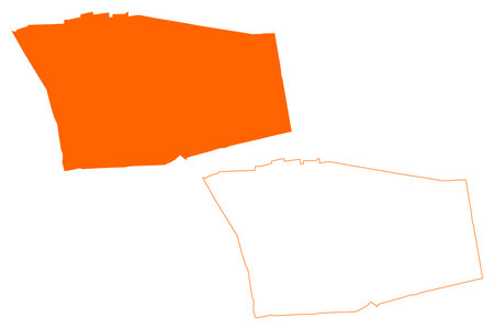 Boekel municipality (Kingdom of the Netherlands, Holland, North Brabant or Noord-Brabant province) map vector illustration, scribble sketch mapのイラスト素材