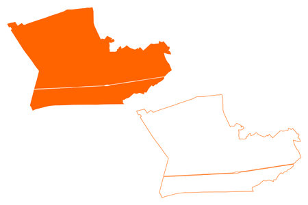 Son en Breugel municipality (Kingdom of the Netherlands, Holland, North Brabant or Noord-Brabant province) map vector illustration, scribble sketch mapのイラスト素材