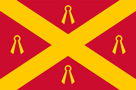 Flag of Wijchen city and Municipality (Gelderland or Guelders province, Kingdom of the Netherlands, Holland)のイラスト素材