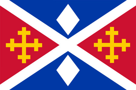 Flag of Echt-Susteren Municipality (Limburg province, Kingdom of the Netherlands, Holland) Ech-ZÃ¶stereのイラスト素材