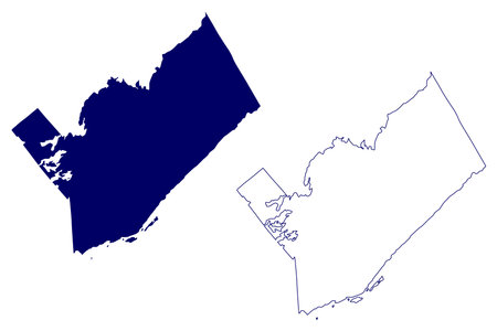 United Counties of Leeds and Grenville (Canada, Ontario Province, North America) map vector illustration, scribble sketch Leeds and Grenville mapのイラスト素材