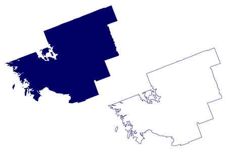 District Municipality of Muskoka (Canada, Ontario Province, North America) map vector illustration, scribble sketch Northumberland Muskoka mapのイラスト素材