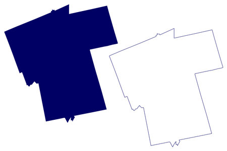 Oxford County (Canada, Ontario Province, North America) map vector illustration, scribble sketch Oxford Regional municipality mapのイラスト素材