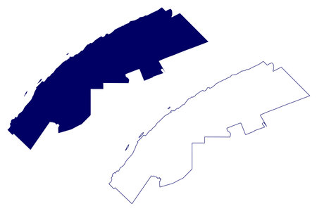 Bas-Saint-Laurent Administrative region (Canada, Quebec Province, North America) map vector illustration, scribble sketch Bas Saint Laurent mapのイラスト素材