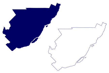 Capitale-Nationale Administrative region (Canada, Quebec Province, North America) map vector illustration, scribble sketch Capitale Nationale mapのイラスト素材