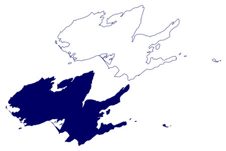 Prince Edward County (Canada, Ontario Province, North America) map vector illustration, scribble sketch Prince Edward mapのイラスト素材