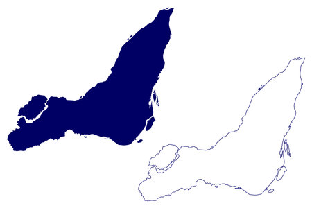 Montreal Administrative region (Canada, Quebec Province, North America) map vector illustration, scribble sketch Ville de MontrÃ©al mapのイラスト素材