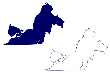 Monteregie Administrative region (Canada, Quebec Province, North America) map vector illustration, scribble sketch MontÃ©rÃ©gie mapのイラスト素材