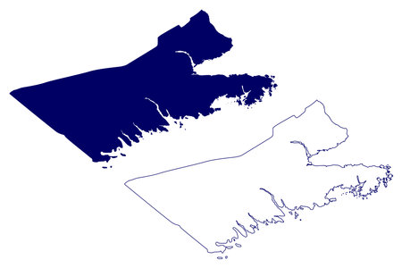 Guysborough County (Canada, Nova Scotia Province, North America) map vector illustration, scribble sketch Guysborough mapのイラスト素材
