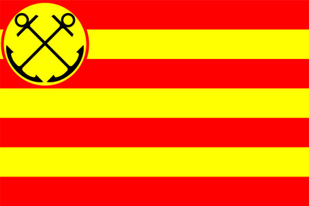 Flag of Den Helder Municipality (North Holland or Noord-Holland province, Kingdom of the Netherlands, Holland)のイラスト素材