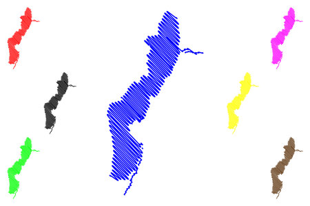 Lake Alaotra (Africa, Republic of Madagascar) map vector illustration, scribble sketch Lac Alaotra mapのイラスト素材