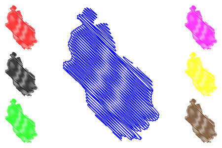 Lake Gummare (Africa, Federal Democratic Republic of Ethiopia) map vector illustration, scribble sketch mapのイラスト素材