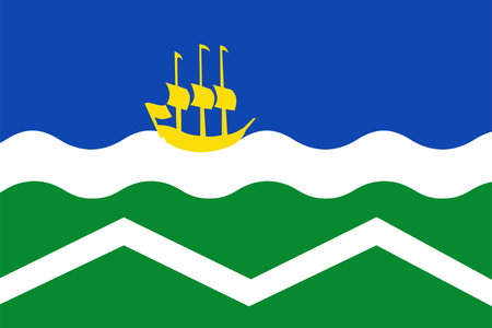 Flag of Midden-Delfland Municipality (South Holland or Zuid-Holland province, Kingdom of the Netherlands, Holland) Midden Delflandのイラスト素材