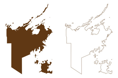 East Arnhem Region (Commonwealth of Australia, Northern Territory, NT) map vector illustration, scribble sketch mapのイラスト素材