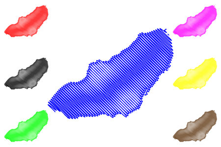 Lake Chatyr-Kol (Kyrgyzstan, Kyrgyz Republic) map vector illustration, scribble sketch Chatyr-KÃ¶l, Chatyr Kol or Chatyr-Kul mapのイラスト素材