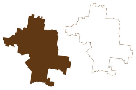 Carrathool Shire (Commonwealth of Australia, New South Wales, NSW) map vector illustration, scribble sketch Carrathool mapのイラスト素材