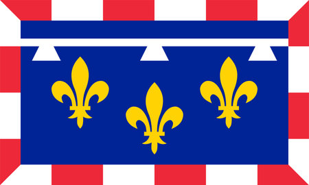 Flag of Centre-Val de Loire (Regions of France, French Republic) Centre Regionのイラスト素材