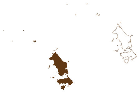 Flinders Council (Commonwealth of Australia, Tasmania, lutruwita) map vector illustration, scribble sketch Flinders mapのイラスト素材