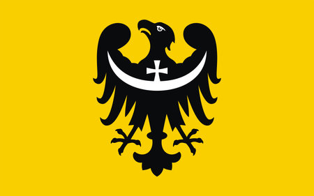 Flag of the Lower Silesian Voivodeship (Regions of Italy, Republic of Poland, Rzeczpospolita Polska) Lower Silesia Province, WojewÃ³dztwo dolnoÅlÄskieのイラスト素材