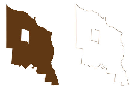 Shire of Burke (Commonwealth of Australia, Queensland state) map vector illustration, scribble sketch Burke mapのイラスト素材