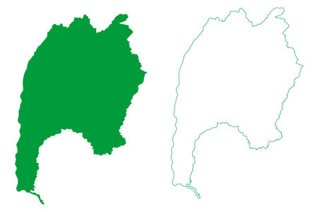 Rorainopolis municipality (State of Roraima, Municipalities of Brazil, Federative Republic of Brazil) map vector illustration, scribble sketch RorainÃ³polis mapのイラスト素材