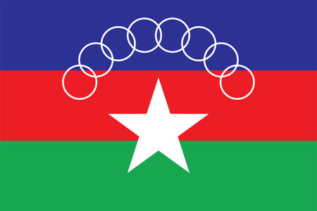 Flag of Kokang Self-Administered Zone (Republic of the Union of Myanmar, Burma)のイラスト素材