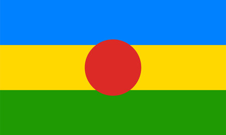 Flag of Pa Laung Self-Administered Zone (Republic of the Union of Myanmar, Burma)のイラスト素材