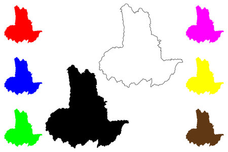 Luan city (People's Republic of China, PRC) map vector illustration, scribble sketch Lu'an or Liuan Prefecture-level city mapのイラスト素材