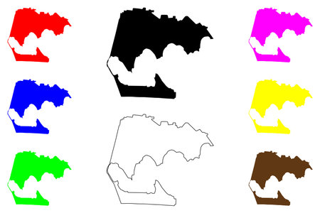 Araruama city (Federative Republic of Brazil, Rio de Janeiro state) map vector illustration, scribble sketch Araruama mapのイラスト素材