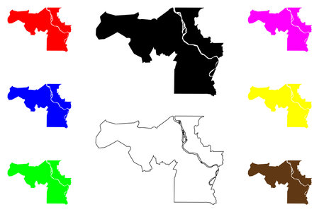 Cachoeiro de Itapemirim city (Federative Republic of Brazil, EspÃ­rito Santo state) map vector illustration, scribble sketch Cachoeiro de Itapemirim mapのイラスト素材