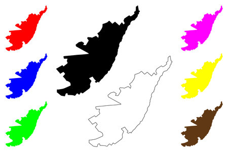 Cameta city (Federative Republic of Brazil, ParÃ¡ state) map vector illustration, scribble sketch CametÃ¡ mapのイラスト素材
