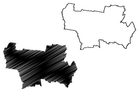 Weddin Shire (Commonwealth of Australia, New South Wales, NSW) map vector illustration, scribble sketch Weddin mapのイラスト素材