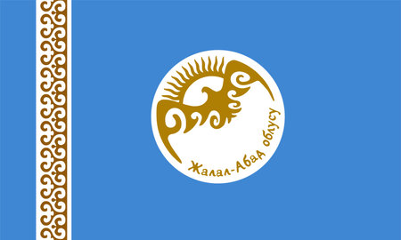 Flag of Jalal-Abad Region (Kyrgyzstan, Kyrgyz Republic) Jalal Abadのイラスト素材