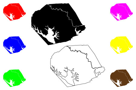 San-Pedro city (Republic of CÃ´te d'Ivoire, Ivory Coast) map vector illustration, scribble sketch San-PÃ©dro or San Pedro mapのイラスト素材